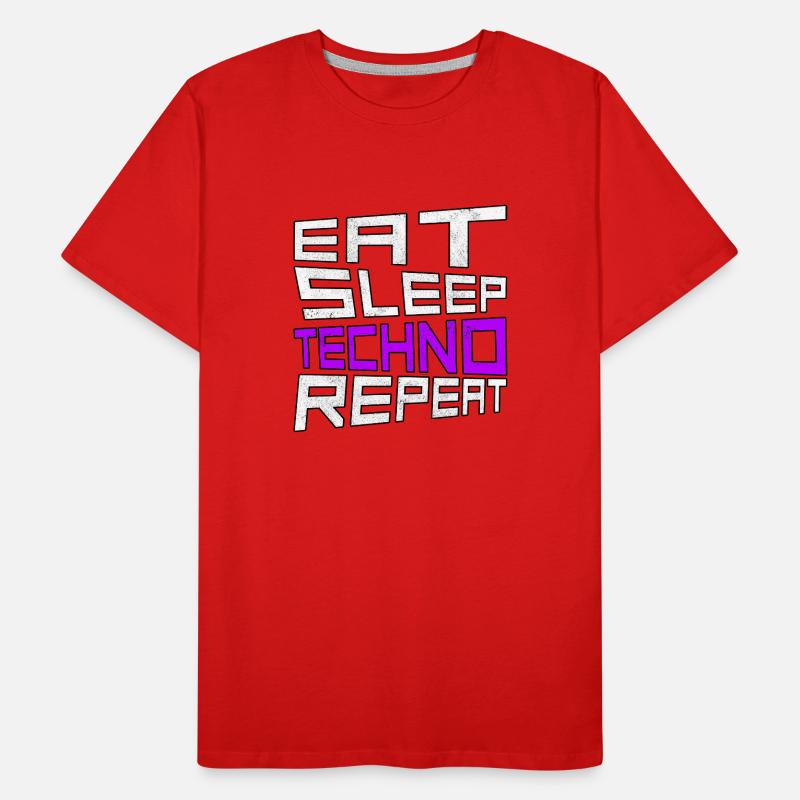 manger du sommeil techno répéter T-shirt bio Premium Homme