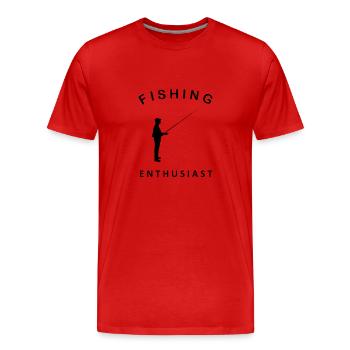 Fishing Enthusiast Angler Angeln Hobby Sport - Männer Premium Bio T-Shirt - Rot - Vorne - Damien (186cm)