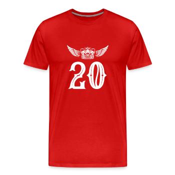 Couronne de 20 chiffres - T-shirt bio Premium Homme - rouge - Devant - Damien (186cm)