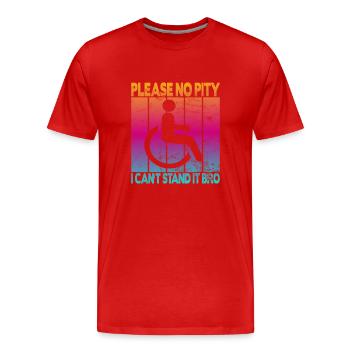 Vintage Wheelchair User Wheelchair - Men's Premium Organic T-Shirt - red - Front - Damien (186cm)