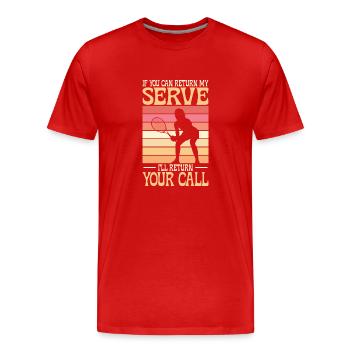 Tennis Tennis Player Tennis Racket Tennis Ball - Men's Premium Organic T-Shirt - red - Front - Damien (186cm)