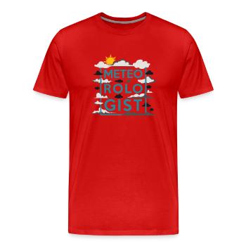 Météorologue Prévisions météorologiques - T-shirt bio Premium Homme - rouge - Devant - Damien (186cm)