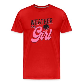 Météorologue Prévisions météorologiques - T-shirt bio Premium Homme - rouge - Devant - Damien (186cm)