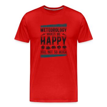Météorologue Prévisions météorologiques - T-shirt bio Premium Homme - rouge - Devant - Damien (186cm)