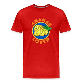 ANANAS LOVER plage vacances à la mer été - T-shirt bio Premium Homme - rouge - Devant - Damien (186cm)