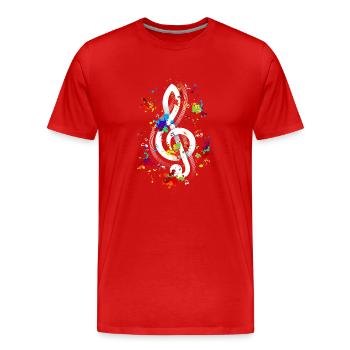 Clé de violon Musique Cadeau Clef - T-shirt bio Premium Homme - rouge - Devant - Damien (186cm)