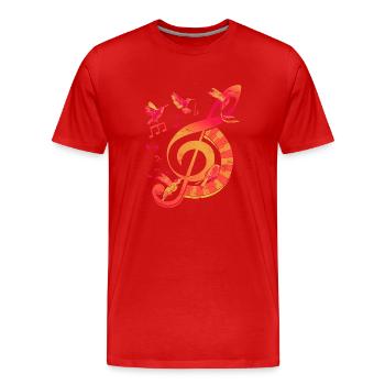 Clé de violon Musique Idée cadeau Clef - T-shirt bio Premium Homme - rouge - Devant - Damien (186cm)
