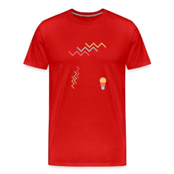 lignes éclair pastel forme minimalisme - T-shirt bio Premium Homme - rouge - Devant - Damien (186cm)