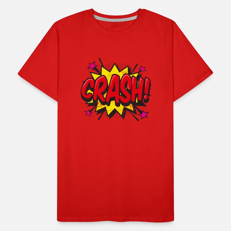 CRASH CRASH! COMIC COMICSTYLE 80s MOTIFS CADEAU T-shirt bio Premium Homme