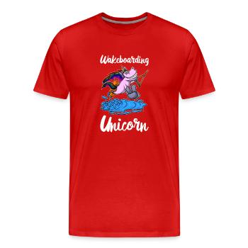 Wakeboarder Wakeboard Licorne Wakeboard - T-shirt bio Premium Homme - rouge - Devant - Damien (186cm)