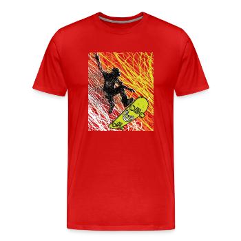 Skateboard - Männer Premium Bio T-Shirt - Rot - Vorne - Damien (186cm)
