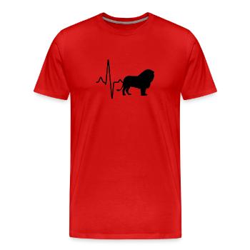 Leo Heartbeat - T-shirt bio Premium Homme - rouge - Devant - Damien (186cm)