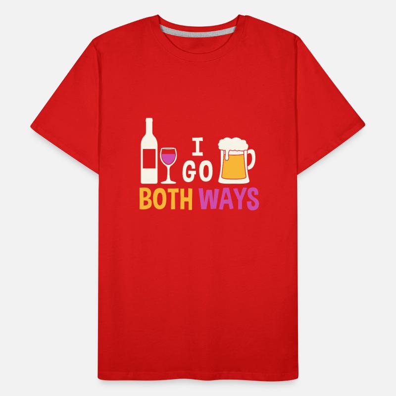 I Go Both Ways Wine Beer Drinking Männer Premium Bio T-Shirt