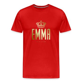 Emma - Männer Premium Bio T-Shirt - Rot - Vorne - Damien (186cm)