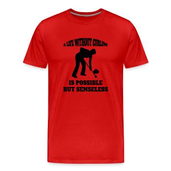 Curling Stone Cadeau Curl Curler Curl Stone - T-shirt bio Premium Homme - rouge - Devant - Damien (186cm)