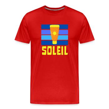 soleil crème solaire été bronzé - T-shirt bio Premium Homme - rouge - Devant - Damien (186cm)