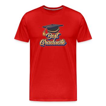 Meilleur diplômé de la fête de remise des diplômes - T-shirt bio Premium Homme - rouge - Devant - Damien (186cm)