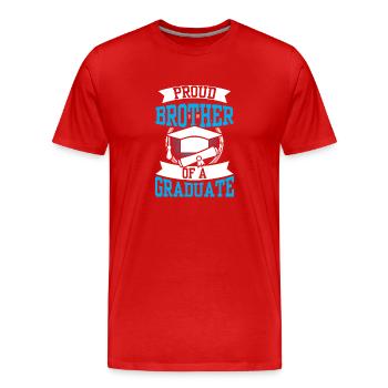 Fier frère d’un diplômé diplômé - T-shirt bio Premium Homme - rouge - Devant - Damien (186cm)