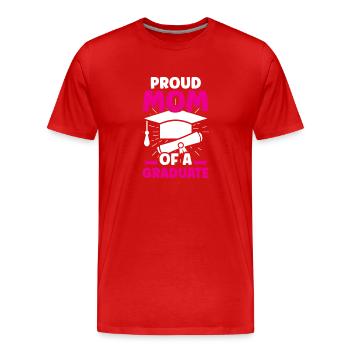 Fière mère d’un diplôme d’études supérieures - T-shirt bio Premium Homme - rouge - Devant - Damien (186cm)