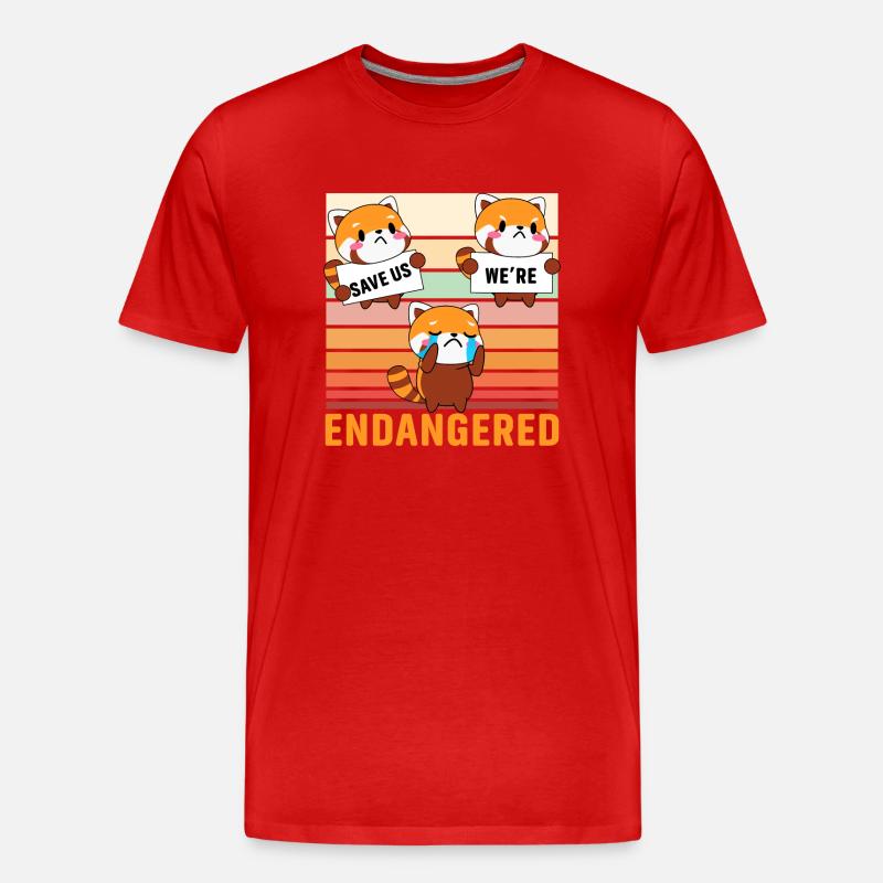 Save us we're Endangered - Männer Premium Bio T-Shirt - Rot