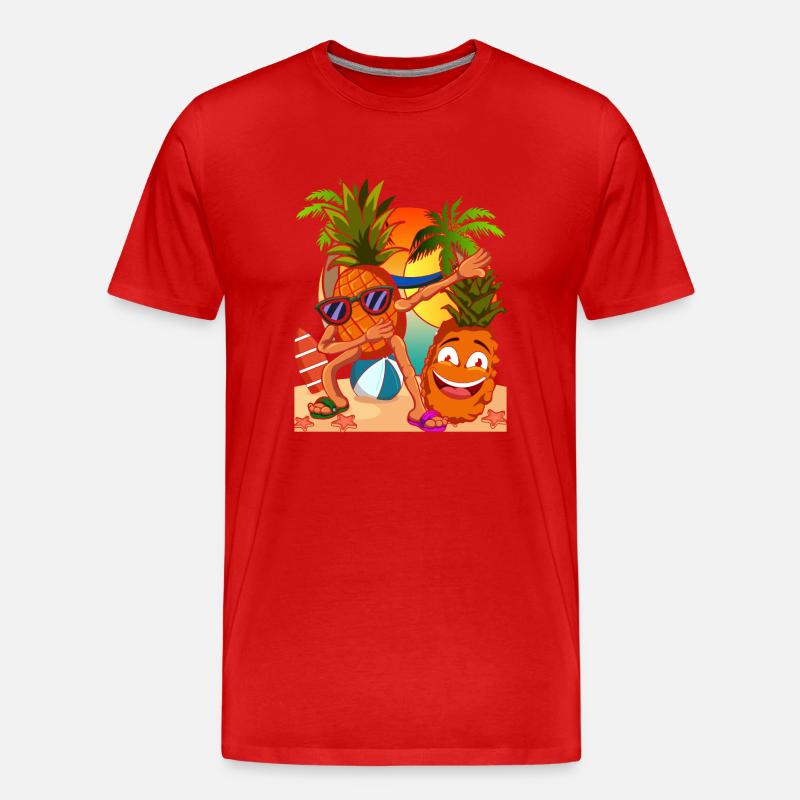 Ananas - Männer Premium Bio T-Shirt - Rot