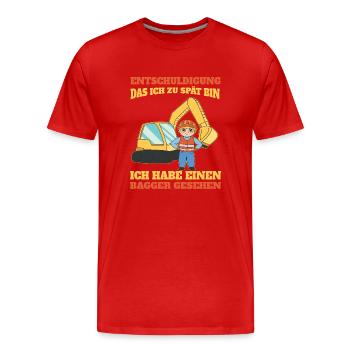 Entschuldigung DasIch ZuSpät Bin Habe Einen - Männer Premium Bio T-Shirt - Rot - Vorne - Damien (186cm)