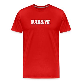 Distressed Look Karate Lover Martial Artist - Men's Premium Organic T-Shirt - red - Front - Damien (186cm)