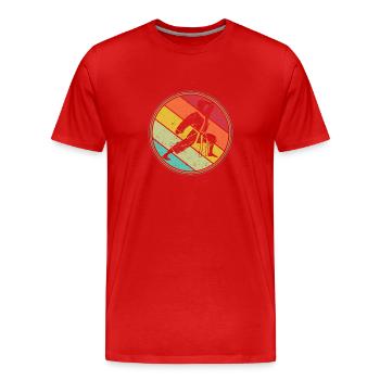 Karate Athlete Sparring Martial Arts Fighter Asia - Men's Premium Organic T-Shirt - red - Front - Damien (186cm)