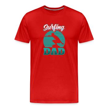 Surf Père Surf Surf Surf Surf Surf - T-shirt bio Premium Homme - rouge - Devant - Damien (186cm)