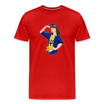 Barbados Girl Unbreakable I Barbados Heritage - Men's Premium Organic T-Shirt - red - Front - Damien (186cm)