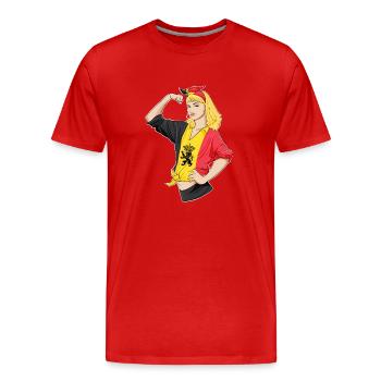 Belgian Girl Unbreakable I Belgian Heritage I - Männer Premium Bio T-Shirt - Rot - Vorne - Damien (186cm)