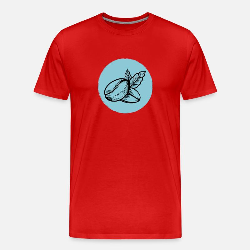 Kaffee Kaffeebohne - Männer Premium Bio T-Shirt - Rot