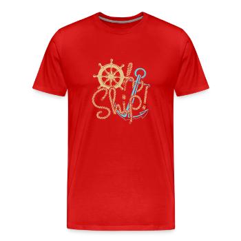 Bateau à voile voilier bateau à moteur - T-shirt bio Premium Homme - rouge - Devant - Damien (186cm)