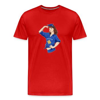 Fille kosovare incassable I Patrimoine kosovar I - T-shirt bio Premium Homme - rouge - Devant - Damien (186cm)
