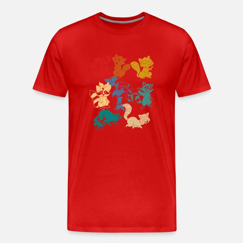 Waschbär - Männer Premium Bio T-Shirt - Rot