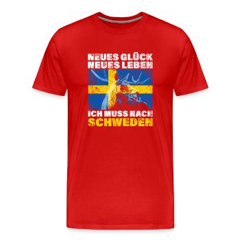 Ich Muss Nach Schweden Flagge Auswandern Urlaub - Männer Premium Bio T-Shirt - Rot - Vorne - Damien (186cm)