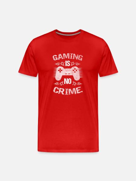 Gaming Shirt Gaming is no Crime Men's Shirt - Men's Premium Organic T-Shirt - red