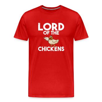 Seigneur des Poulets Éleveur de Poulet Poulet Landwir - T-shirt bio Premium Homme - rouge - Devant - Damien (186cm)