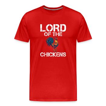 Seigneur des poulets Chicken Farm Out - T-shirt bio Premium Homme - rouge - Devant - Damien (186cm)