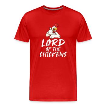 Seigneur des Poulets Ferme Dictons Poussins Fermiers - T-shirt bio Premium Homme - rouge - Devant - Damien (186cm)
