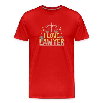 J’adore mon avocat Avocat Avocat Jura - T-shirt bio Premium Homme - rouge - Devant - Damien (186cm)
