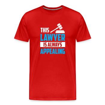 Cet avocat contredit toujours l’avocat avocat - T-shirt bio Premium Homme - rouge - Devant - Damien (186cm)