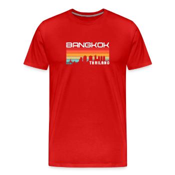 Vintage Thailand Vacation Asia Sunset Bangkok - Men's Premium Organic T-Shirt - red - Front - Damien (186cm)