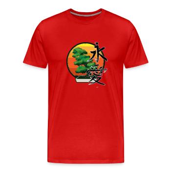 Bonsai Baum Buddhist Zen Japanisches Bonsai - Männer Premium Bio T-Shirt - Rot - Vorne - Damien (186cm)