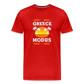 Mode Grèce - T-shirt bio Premium Homme - rouge - Devant - Damien (186cm)