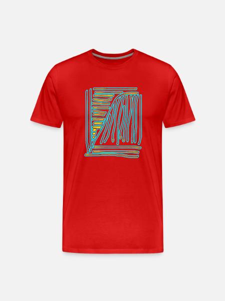 kaligraphie drawing turkis yellow - Men's Premium Organic T-Shirt - red