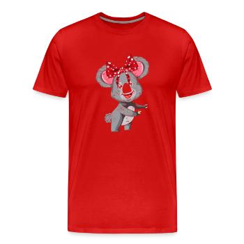 Koala - Männer Premium Bio T-Shirt - Rot - Vorne - Damien (186cm)