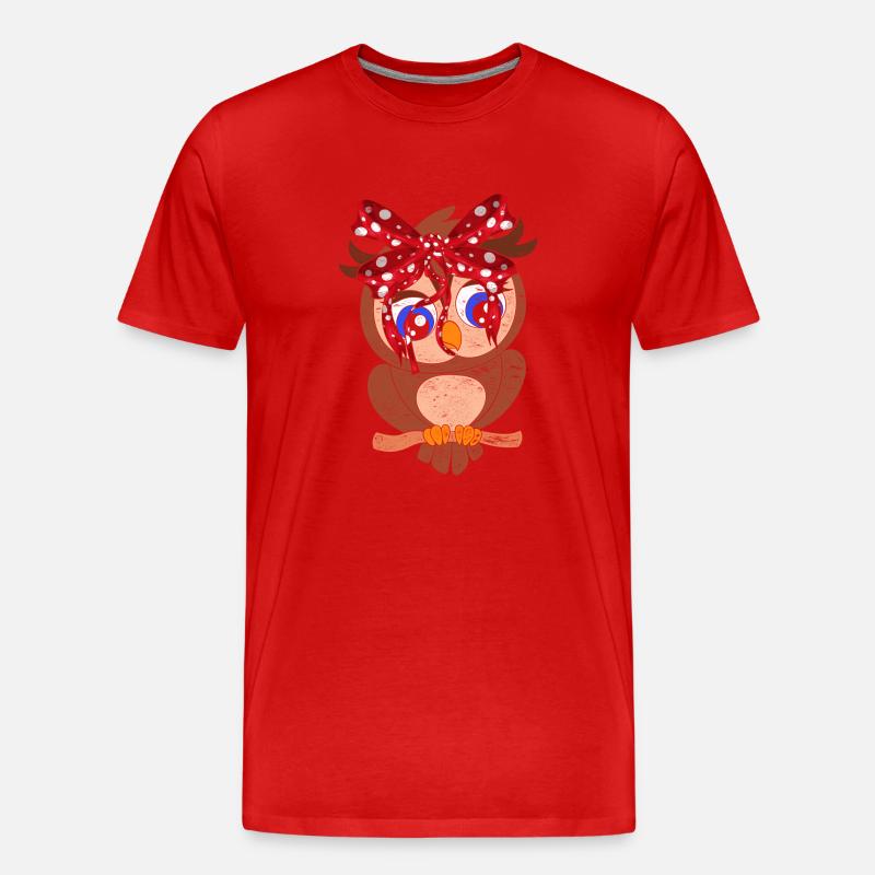 Eule - Männer Premium Bio T-Shirt - Rot