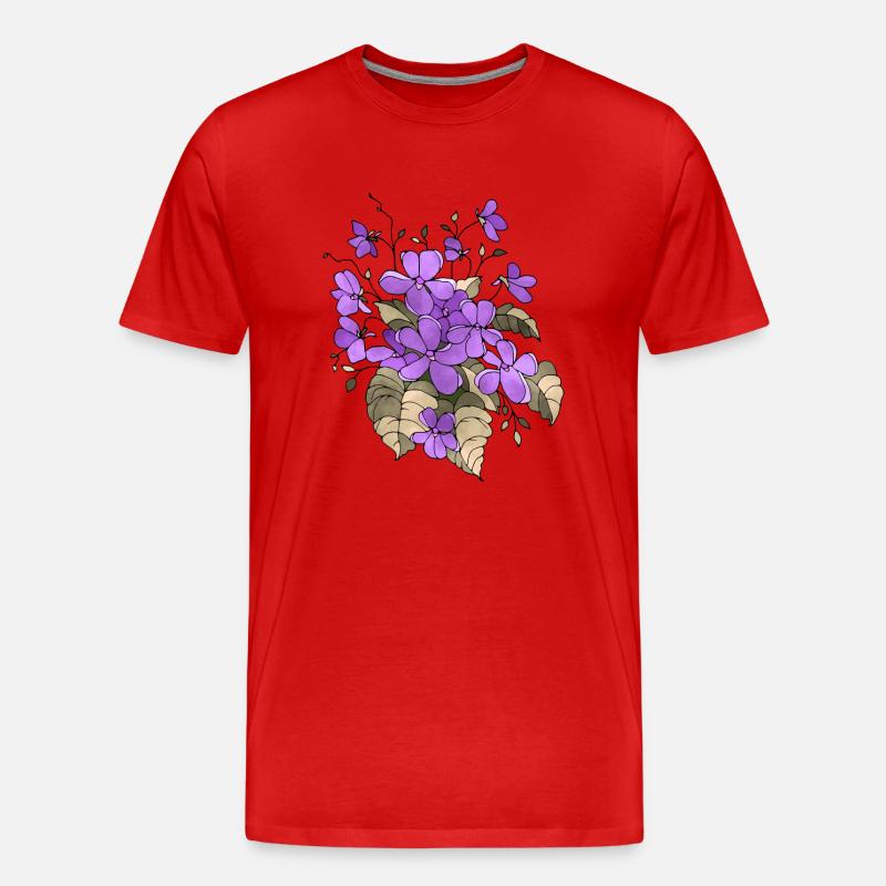 Blumen - Männer Premium Bio T-Shirt - Rot