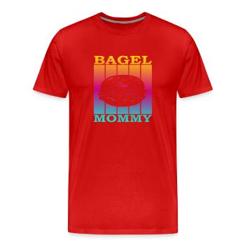 Bagel Mommy - Men's Premium Organic T-Shirt - red - Front - Damien (186cm)